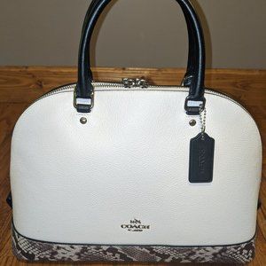 Coach White & Snakeskin Handbag